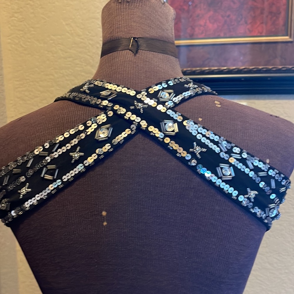 Morgan & Co. junior size 1/2 black sequined gown - Picture 7 of 10